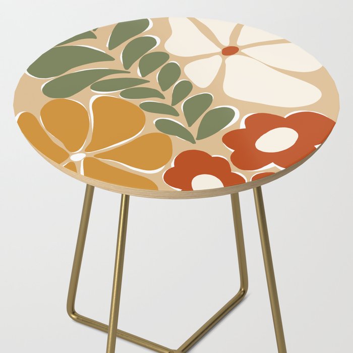 70s boho botanical flowers   Side Table Gallery Image 2