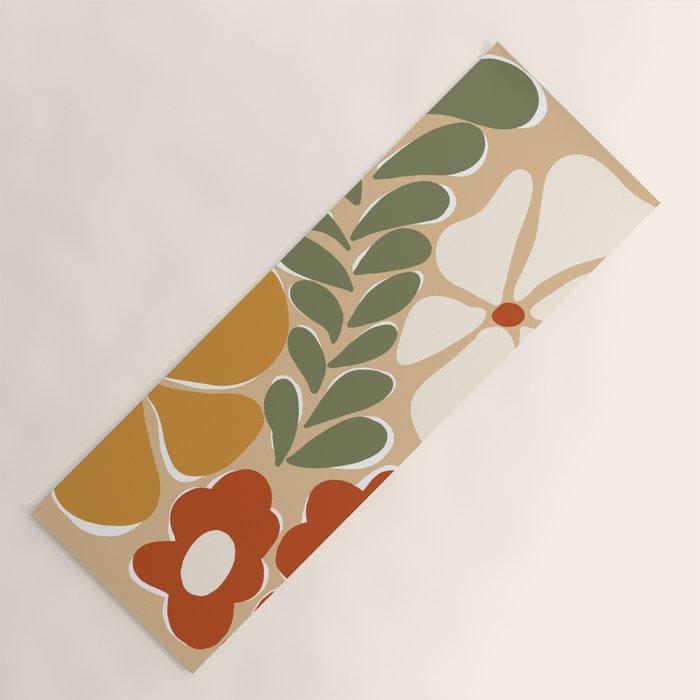70s boho botanical flowers   Yoga Mat Gallery Image 1