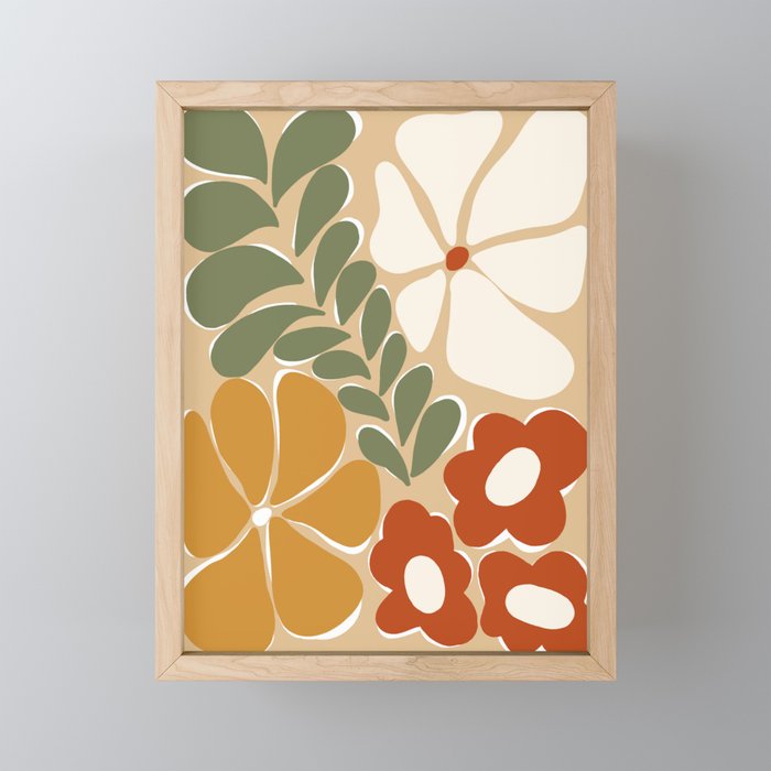 70s boho botanical flowers   Mini Art Print Gallery Image 1