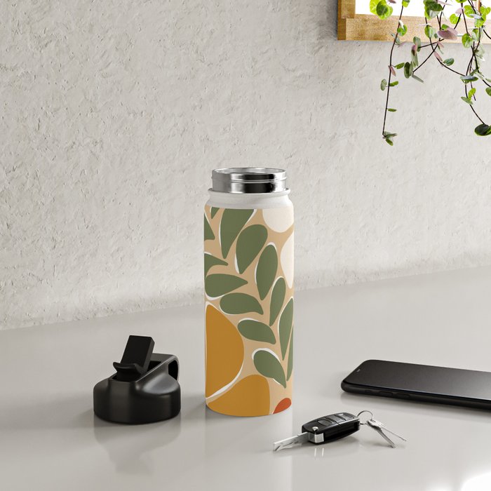 70s boho botanical flowers   Water Bottle Gallery Image 4