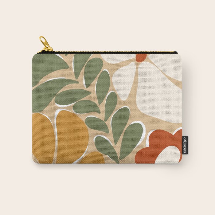 70s boho botanical flowers   Carry All Pouch Gallery Image 1
