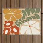 70s boho botanical flowers   Outdoor Rug Gallery Image 1