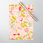 Wonderful ditsy holiday joy pink Wrapping Paper Gallery Image 1