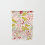 Wonderful ditsy holiday joy pink Wall Hanging Gallery Image 1