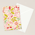 Wonderful ditsy holiday joy pink Stationery Card Gallery Image 2