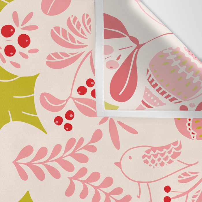 Wonderful ditsy holiday joy pink Wall Tapestry Gallery Image 3