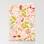 Wonderful ditsy holiday joy pink Stationery Card Gallery Image 2