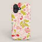 Wonderful ditsy holiday joy pink iPhone Case Gallery Image 1