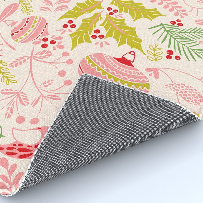 Wonderful ditsy holiday joy pink Rug Gallery Image 4
