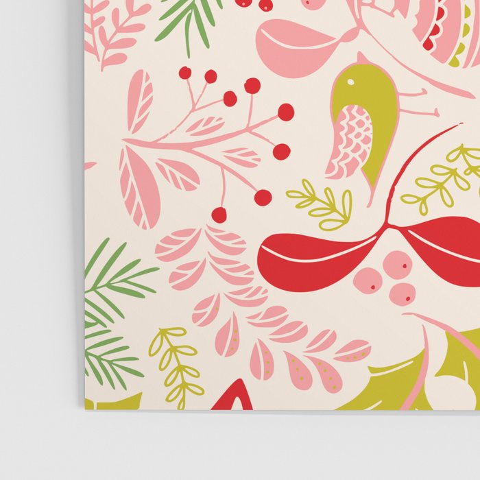 Wonderful ditsy holiday joy pink Poster Gallery Image 3