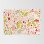 Wonderful ditsy holiday joy pink Rug Gallery Image 2