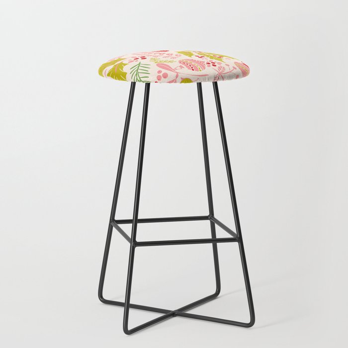 Wonderful ditsy holiday joy pink Stool Gallery Image 1
