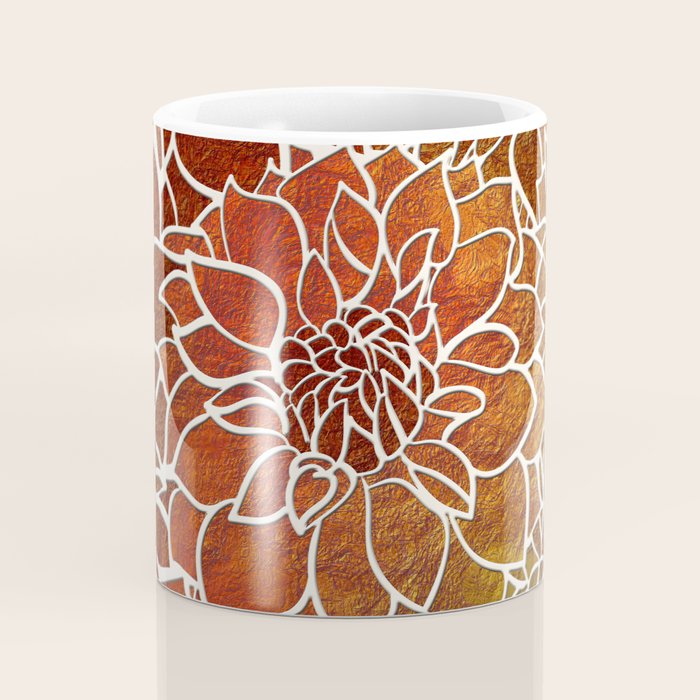 Dahlia Flower Pattern 18 Coffee Mug Gallery Image 4