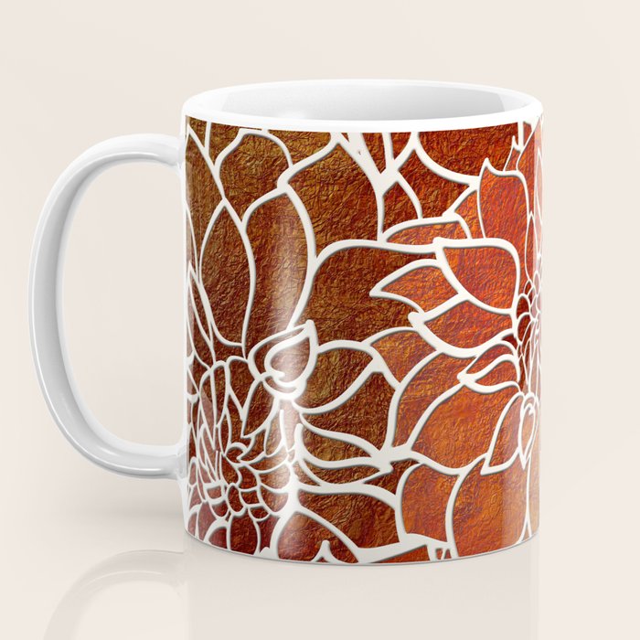 Dahlia Flower Pattern 18 Coffee Mug Gallery Image 3