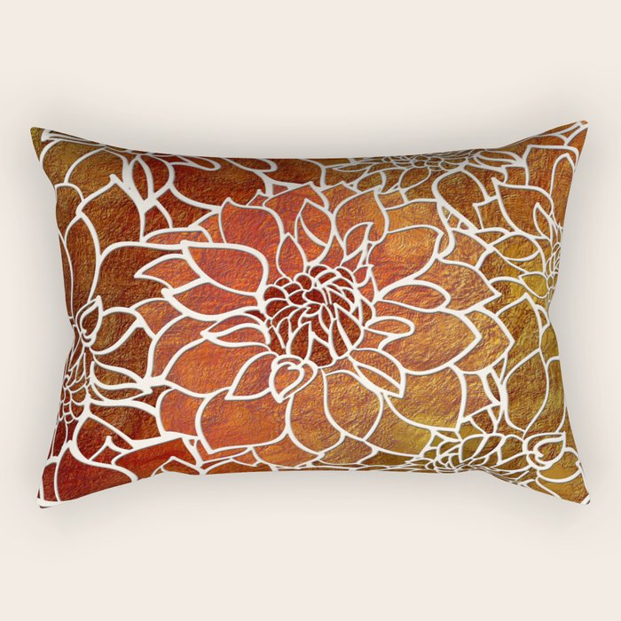 Dahlia Flower Pattern 18 Rectangular Pillow Gallery Image 2