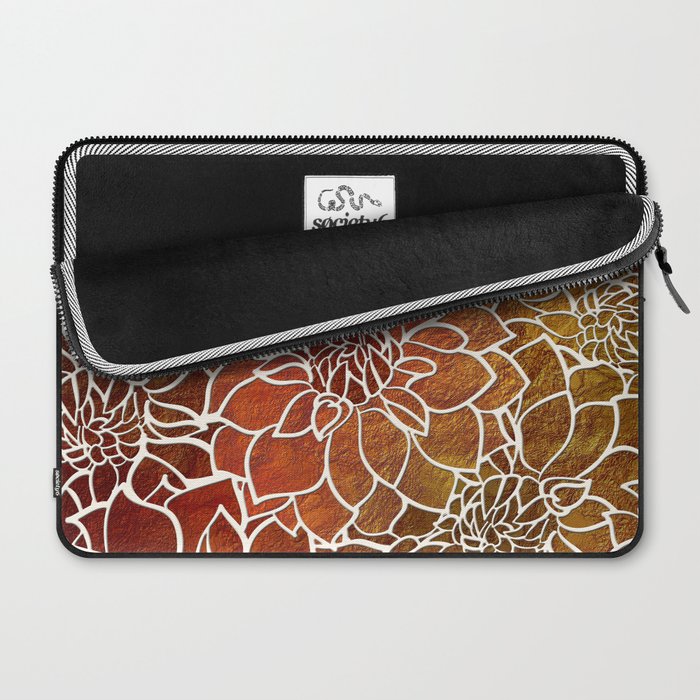 Dahlia Flower Pattern 18 Laptop Sleeve Gallery Image 2
