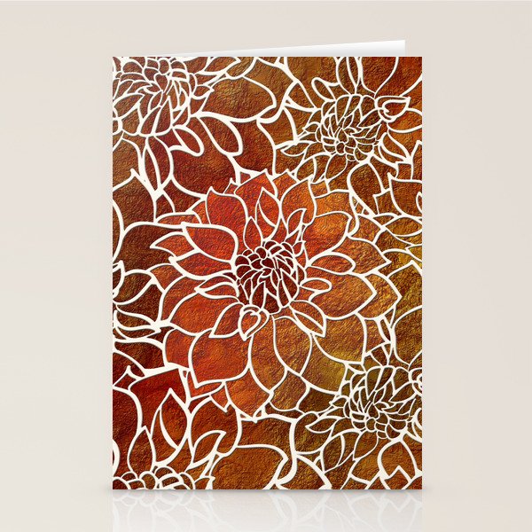 Dahlia Flower Pattern 18 Stationery Card Gallery Image 1