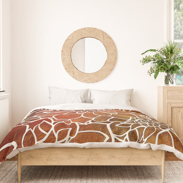 Dahlia Flower Pattern 18 Duvet Cover Gallery Image 3