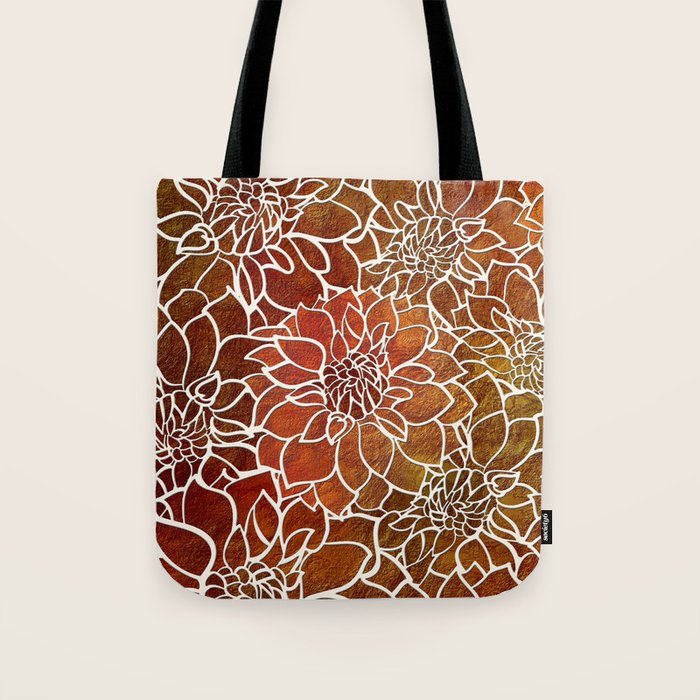 Dahlia Flower Pattern 18 Tote Bag Gallery Image 1
