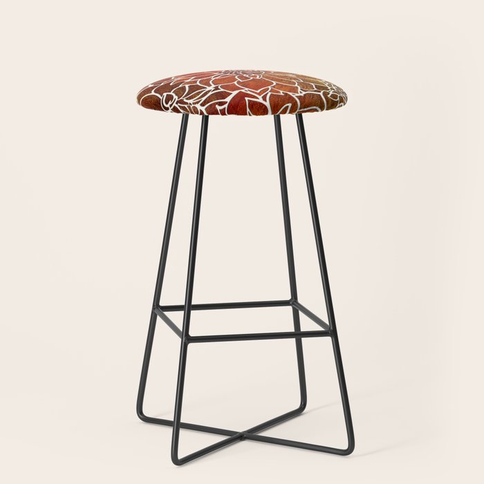 Dahlia Flower Pattern 18 Stool Gallery Image 1