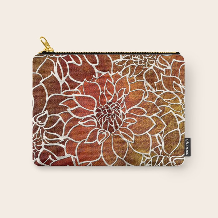 Dahlia Flower Pattern 18 Carry All Pouch Gallery Image 1