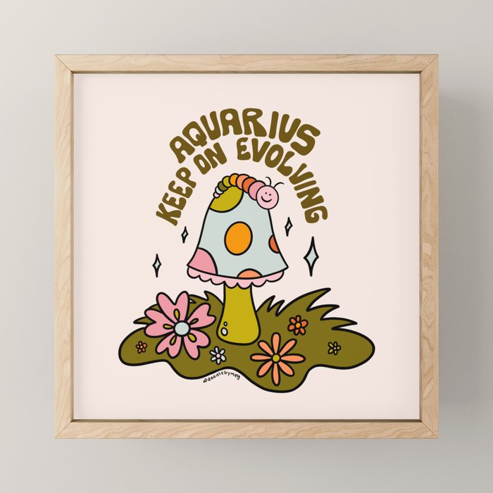 Aquarius Caterpillar Mini Art Print Gallery Image 1
