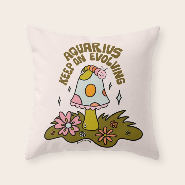 Aquarius Caterpillar Throw Pillow Gallery Image 1
