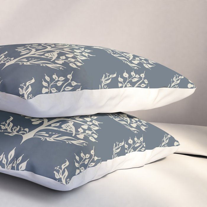 Partridge in a Pear Tree - Blue Pillow Sham Gallery Image 3
