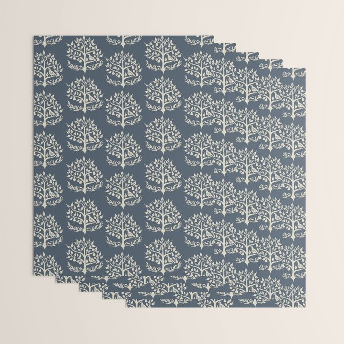 Partridge in a Pear Tree - Blue Wrapping Paper Gallery Image 3