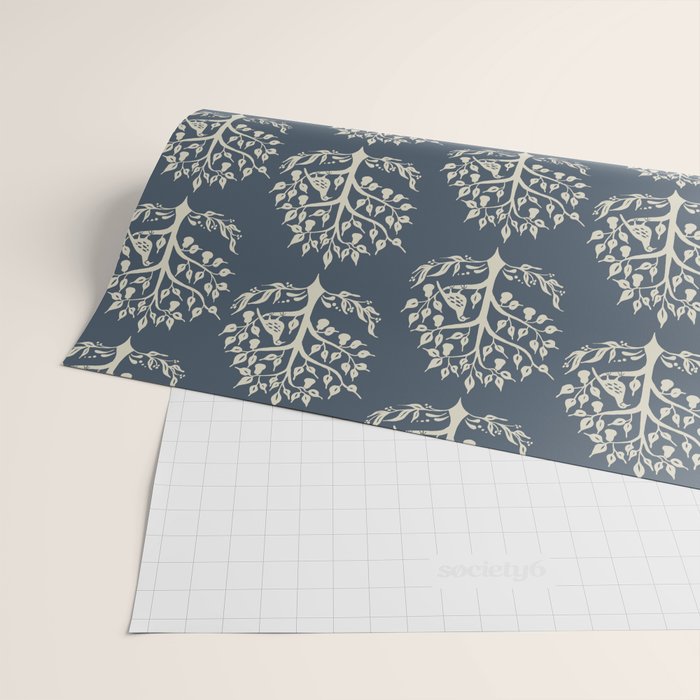 Partridge in a Pear Tree - Blue Wrapping Paper Gallery Image 2