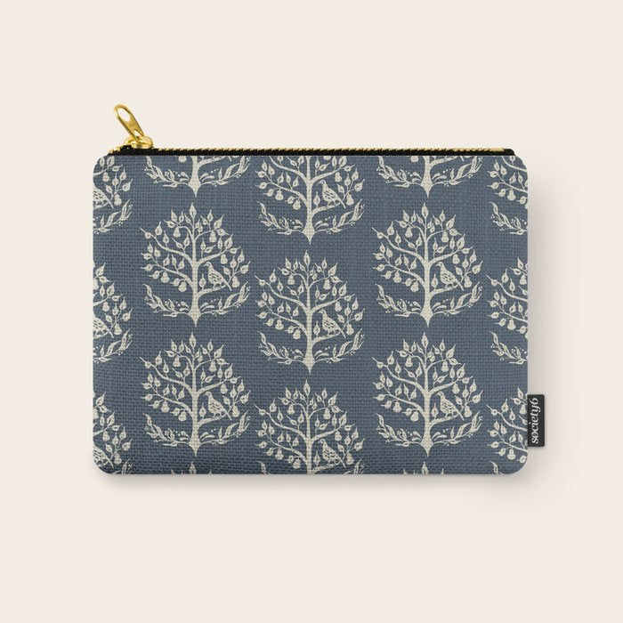 Partridge in a Pear Tree - Blue Carry All Pouch Gallery Image 1