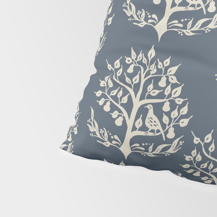 Partridge in a Pear Tree - Blue Pillow Sham Gallery Image 4