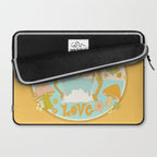 mushy love mushroom longboard surf // retro art by surfy birdy Laptop Sleeve Gallery Image 2