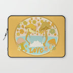 mushy love mushroom longboard surf // retro art by surfy birdy Laptop Sleeve Gallery Image 1