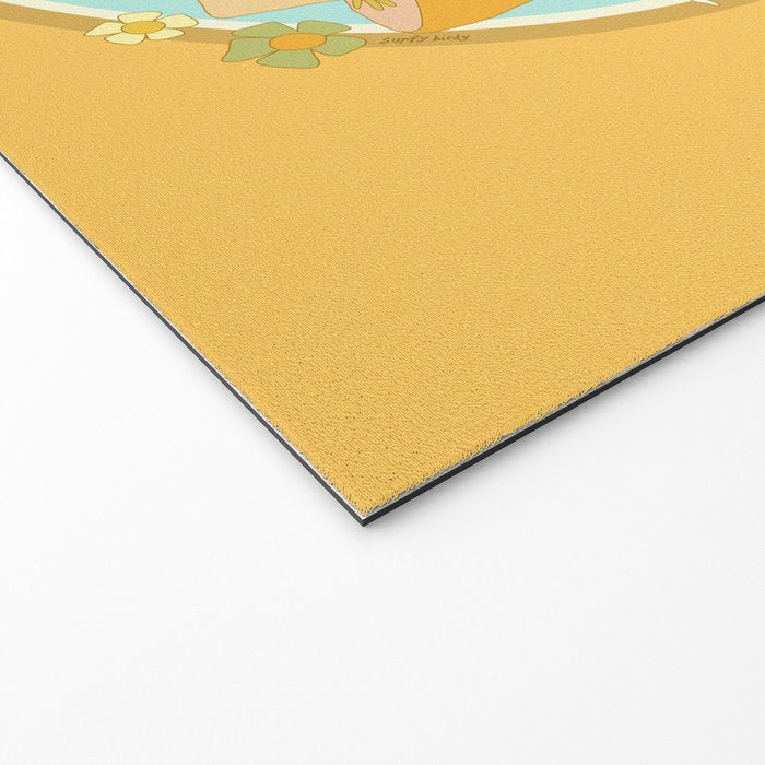 mushy love mushroom longboard surf // retro art by surfy birdy Welcome Mat Gallery Image 2