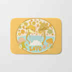 mushy love mushroom longboard surf // retro art by surfy birdy Bath Mat Gallery Image 1