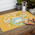mushy love mushroom longboard surf // retro art by surfy birdy Outdoor Rug Gallery Image 2