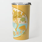 mushy love mushroom longboard surf // retro art by surfy birdy Travel Mug Gallery Image 2