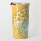 mushy love mushroom longboard surf // retro art by surfy birdy Travel Mug Gallery Image 3