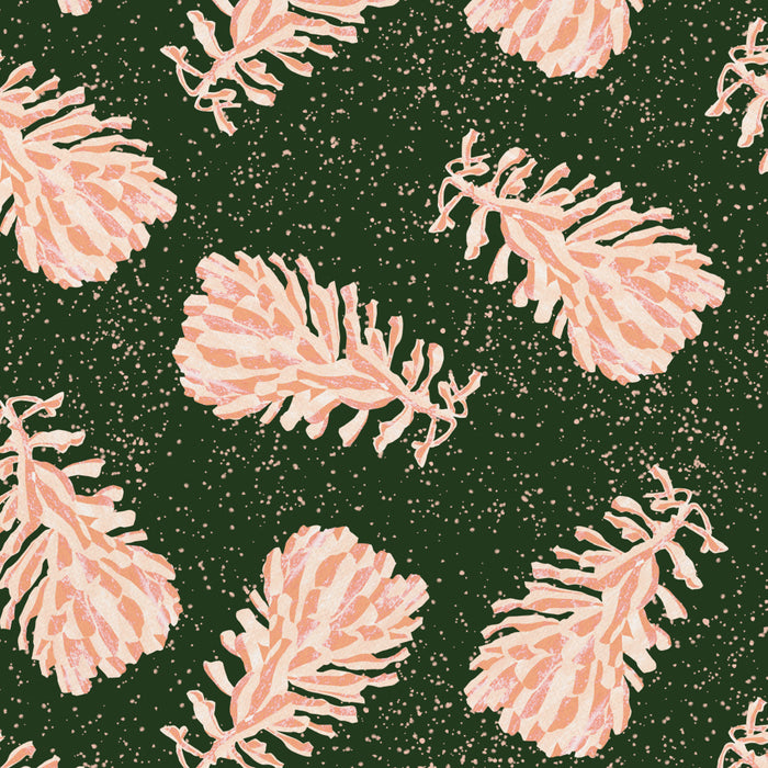 Dancing Pinecones in Forest Green & Pink Coffee Mug Gallery Image 2
