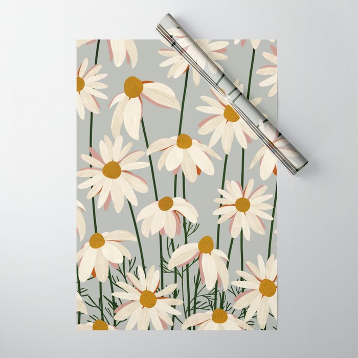 Chamomille pattern Wrapping Paper Gallery Image 1