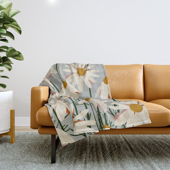 Chamomille pattern Throw Blanket Gallery Image 1