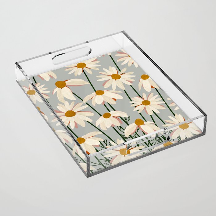 Chamomille pattern Acrylic Tray Gallery Image 1