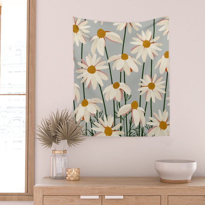 Chamomille pattern Wall Tapestry Gallery Image 2