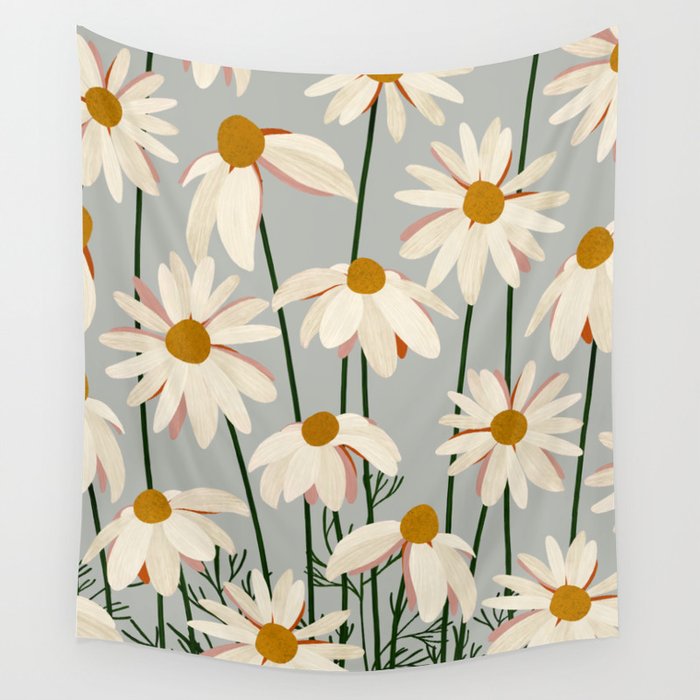 Chamomille pattern Wall Tapestry Gallery Image 1