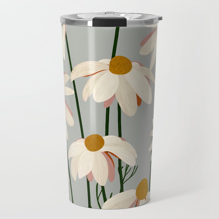 Chamomille pattern Travel Mug Gallery Image 1