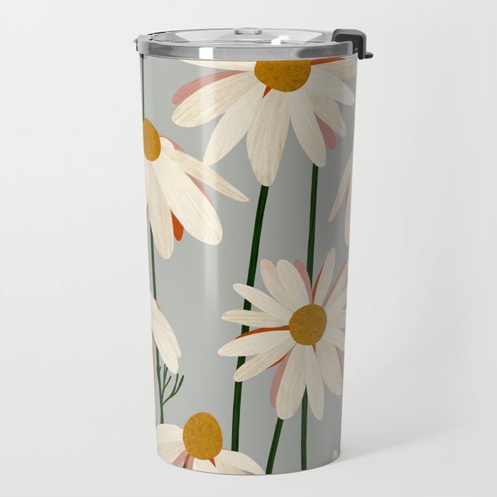 Chamomille pattern Travel Mug Gallery Image 2