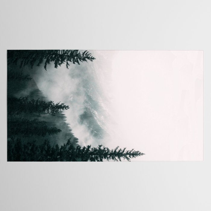 Forest mist beneath the mountain peaks Tablecloth Gallery Image 2
