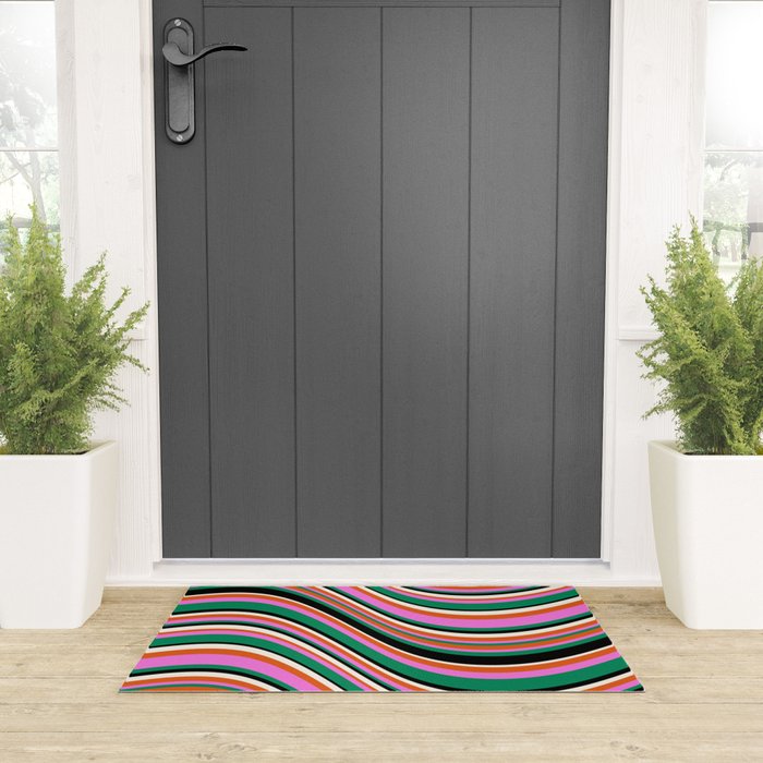Wavy Stripes XIV - Bold Retro Welcome Mat Gallery Image 3