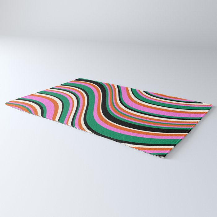 Wavy Stripes XIV - Bold Retro Rug Gallery Image 3